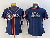 Youth Denver Broncos Navy Team Big Logo With Patch Cool Base Stitched Baseball Jersey,baseball caps,new era cap wholesale,wholesale hats